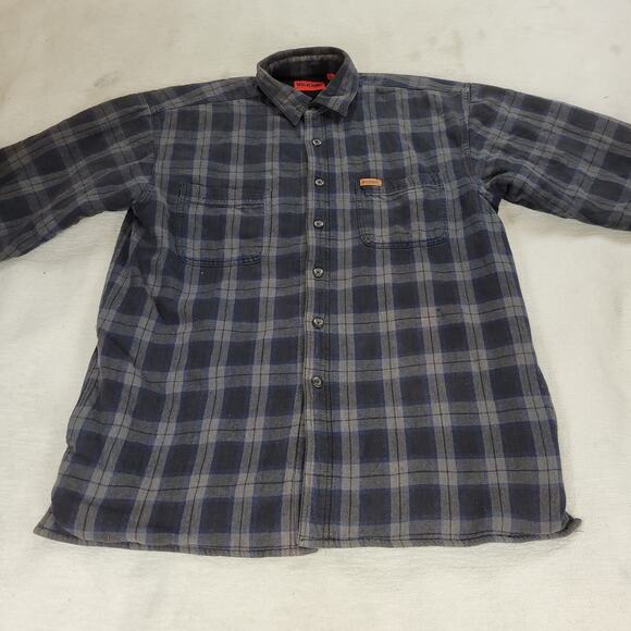 Wolverine Shirt Jacket Mens Sz L Black Flannel Fleece Lined Shacket Gorpcore Y2k - Picture 8 of 16